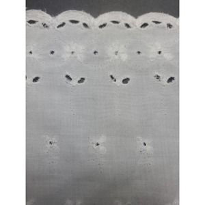 Vintage 1 Flat Queen Sheet Floral Eyelets Embroidered Border 85" x 99" White
